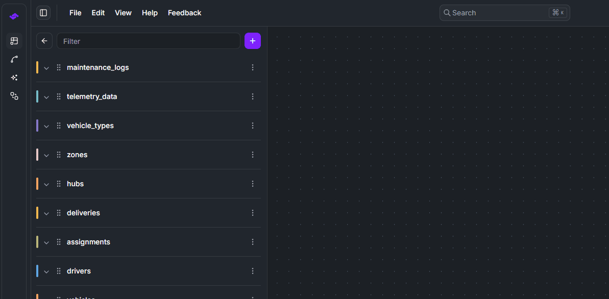 StackRender Create new table and field