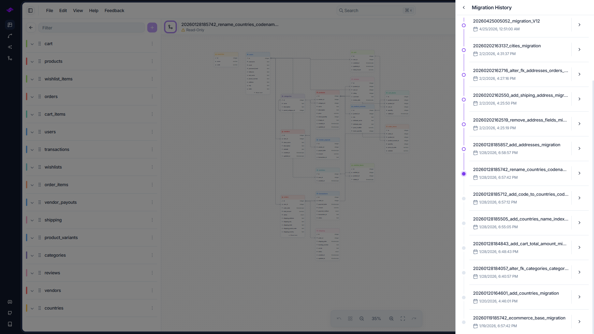 StackRender Migration History